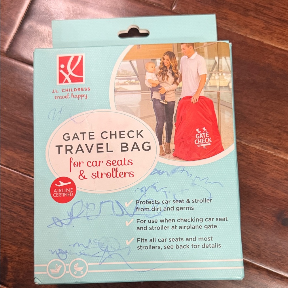 Red Gate Check Travel Bag for Car Seats & Strollers